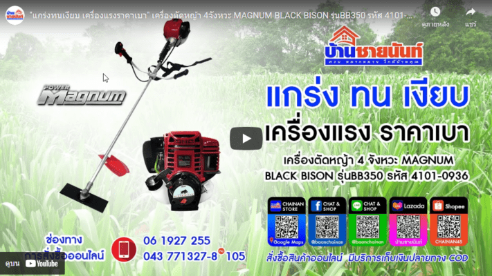 เครื่องตัดหญ้า 4จังหวะ MAGNUM BLACK BISON รุ่นBB350